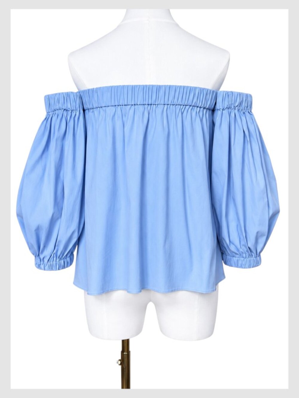Milly Blouse Sky Blue Off Shoulder Puff Sleeve S - Picture 7 of 9